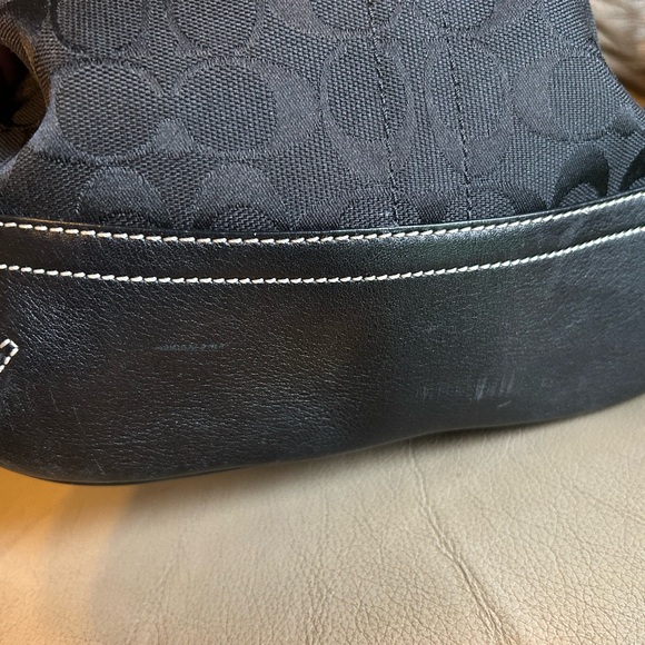 Coach Signature Canvas Handbag Black Leather Trim F04K-9362 $238 - Picture 5 of 16